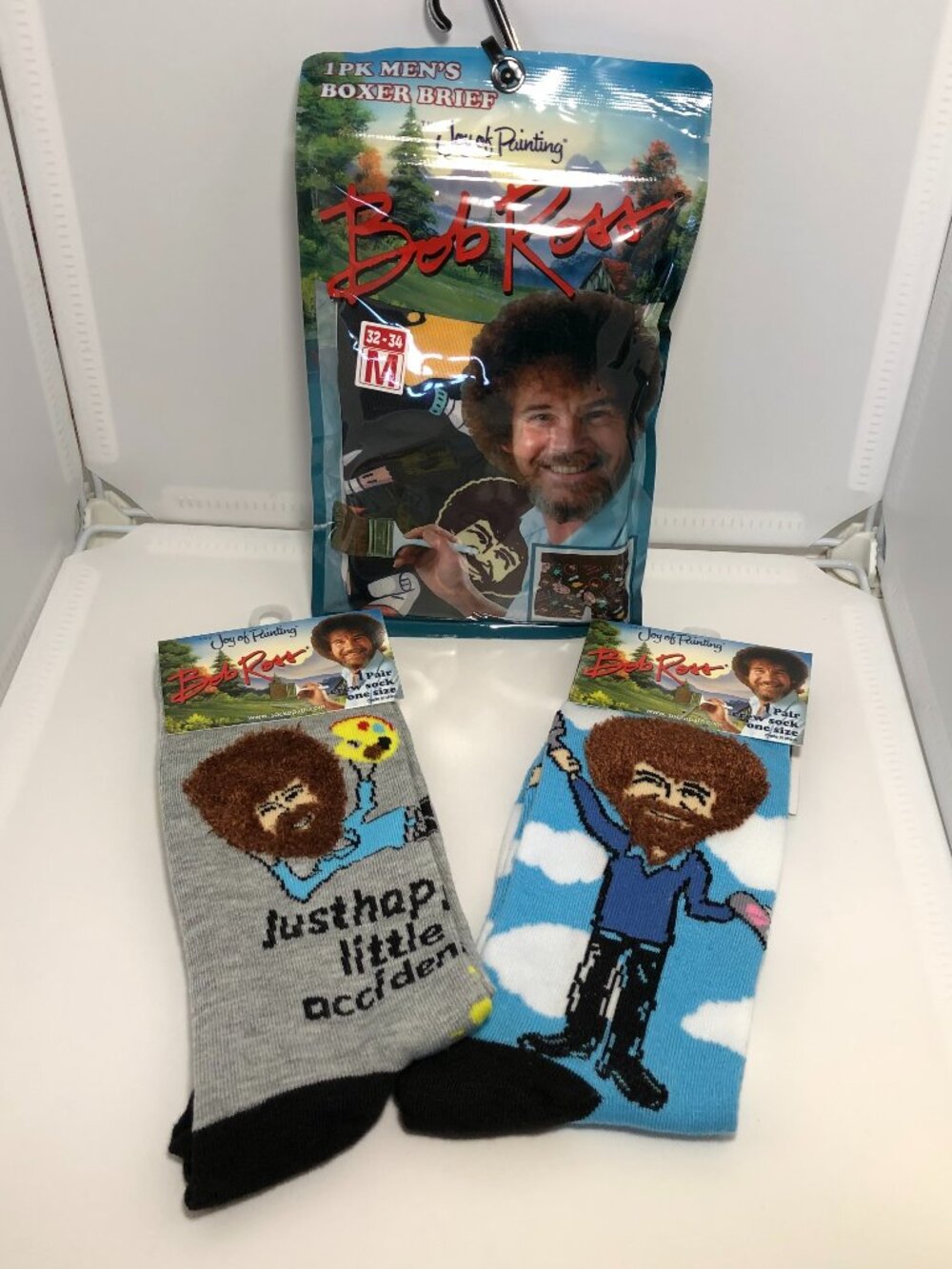 Bob Ross Socks (2) & Briefs Gift Artist New